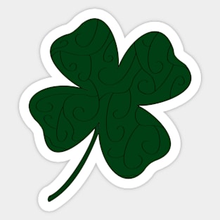 Patterned Four Leaf Clover Sticker